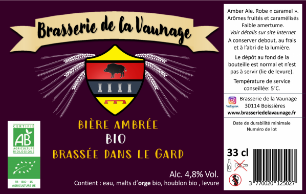Etiquette biere ambree