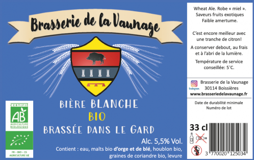 Etiquette biere blanche bio